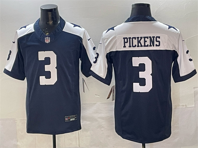 Men's Dallas Cowboys #3 George pickens Navy F.U.S.E. Thanksgiving Vapor Limited Stitched Football Jersey Men's Dallas Cowboys #3 George pickens Navy F.U.S.E. Thanksgiving Vapor Limited Stitched Football Jersey